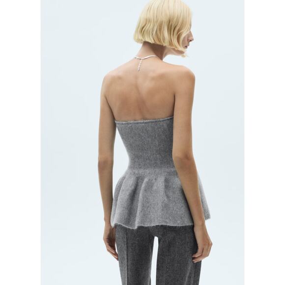 Mango Strapless Knitted Top - S - Picture 4 of 7